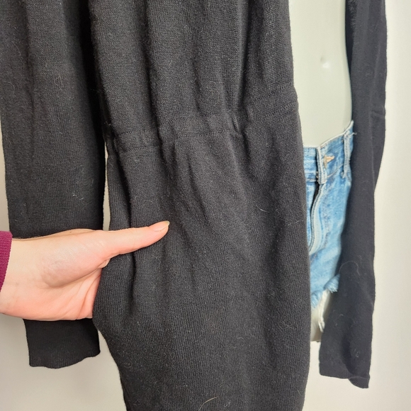 Aritzia Babaton Black Cotton Open Front Wrap Cardigan Size S - Picture 11 of 12